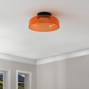 Kalmar 12" Modern Minimalist Iron/Glass Dimmable Integrated LED Flush Mount